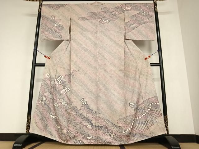 平和屋着物 訪問着 総絞り 草花文 暈し染め 正絹 zg