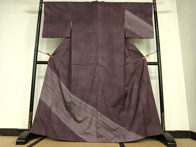 平和屋着物▽染色家 岩浅公展 訪問着 単衣 霞文 暈