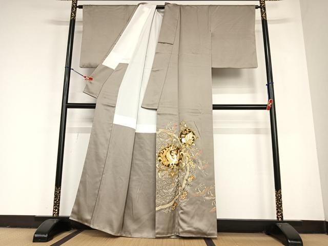 平和屋着物 訪問着 駒刺繍 鳳凰花唐草文 金彩 正絹 zg