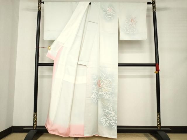 平和屋着物 訪問着 刺繍 扇面花文 正絹 ck