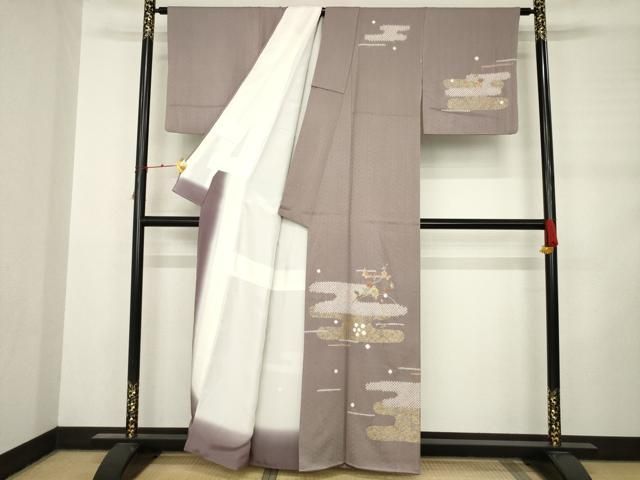 平和屋着物 訪問着 絞り 刺繍 花蝶文 正絹 ck