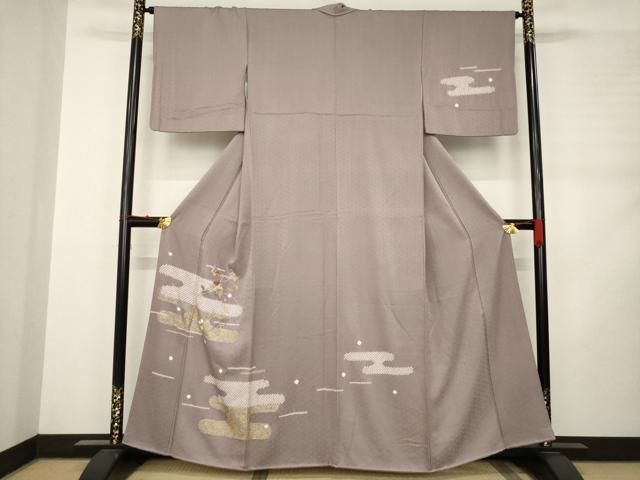 平和屋着物 訪問着 絞り 刺繍 花蝶文 正絹 ck