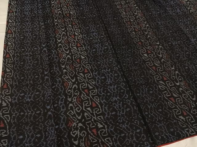  平和屋着物 結城ちぢみ 間道 正絹 ph 紬 着物