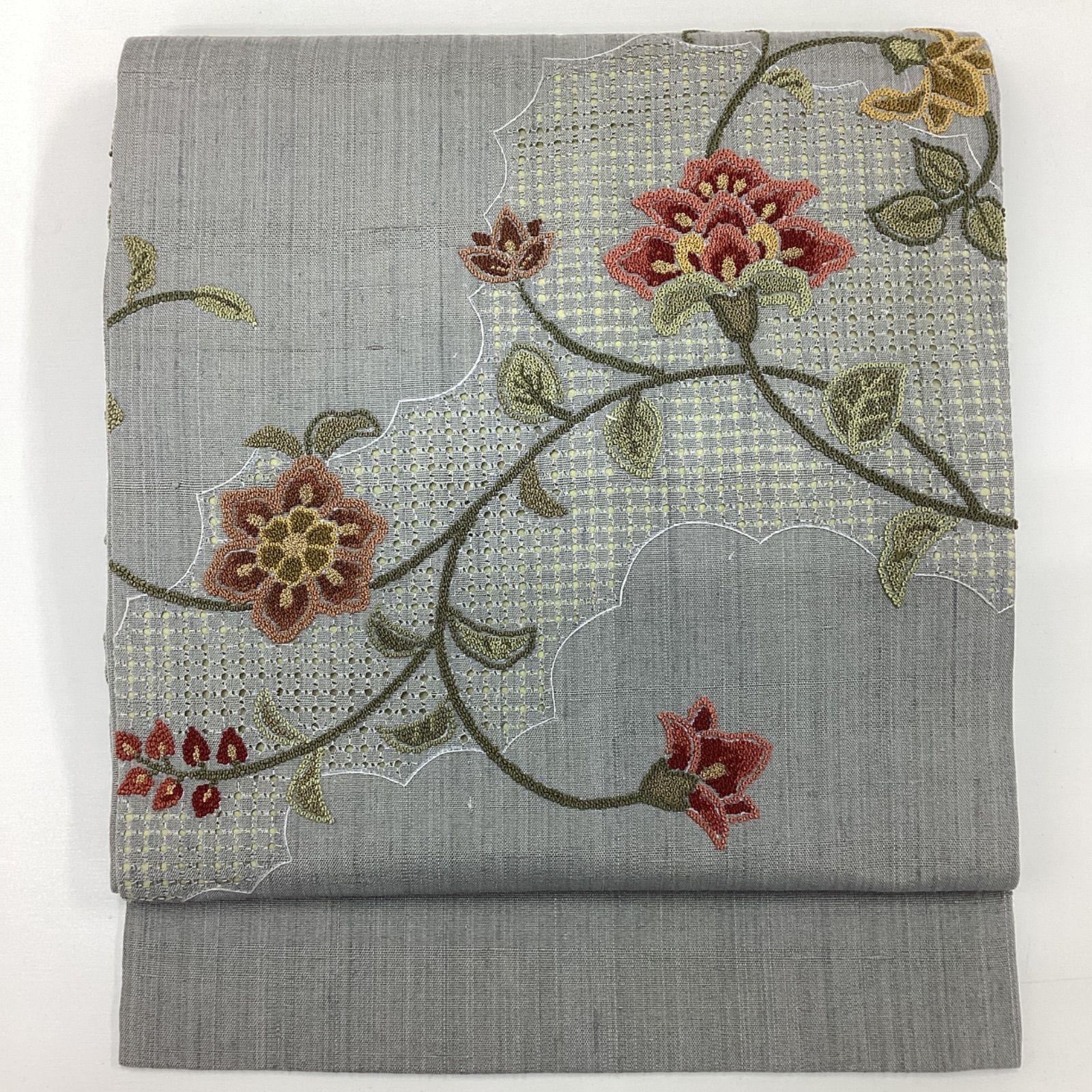 中古品、9寸名古屋帯、相良刺繍、正絹R7 - メルカリ