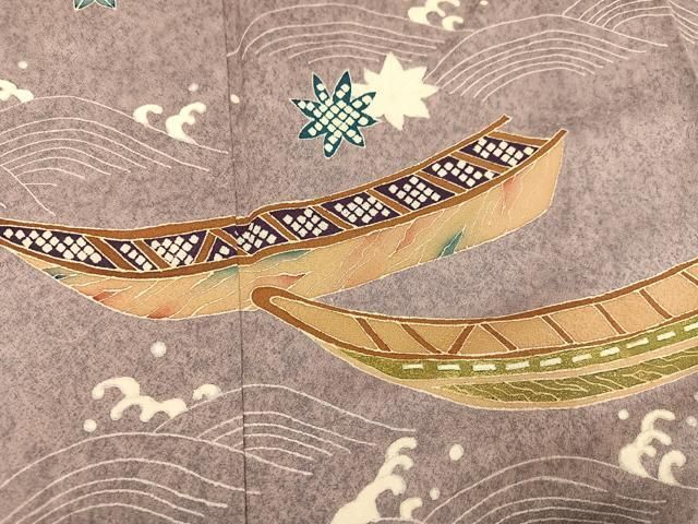  平和屋着物 訪問着 友禅 作家物 竜田川 船 金彩 正絹 ph 訪問着 付け下げ 着物