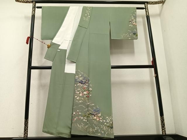 平和屋着物 訪問着 友禅 作家物 風景草花文 正絹 ph