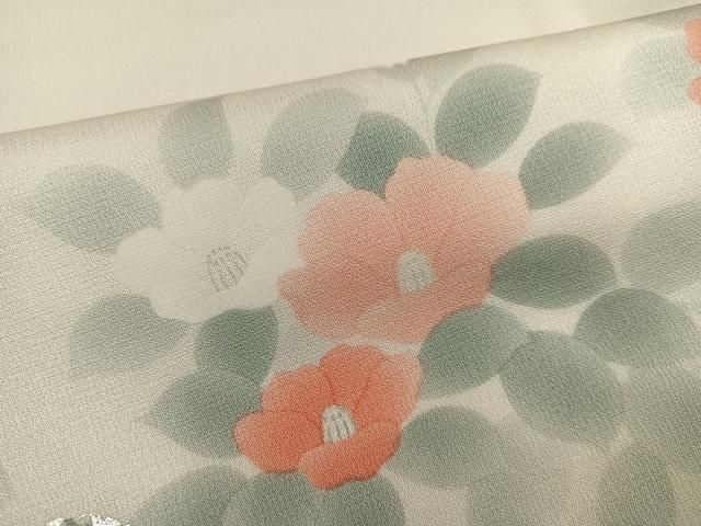 雲重ね椿文 金銀彩