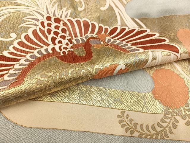  平和屋着物 豪華色留袖 駒刺繍 鳳凰花文 金彩 正絹 ph 黒留袖 着物