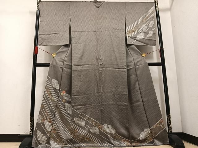 平和屋着物 訪問着 絞り 草花文 金彩 正絹 ph