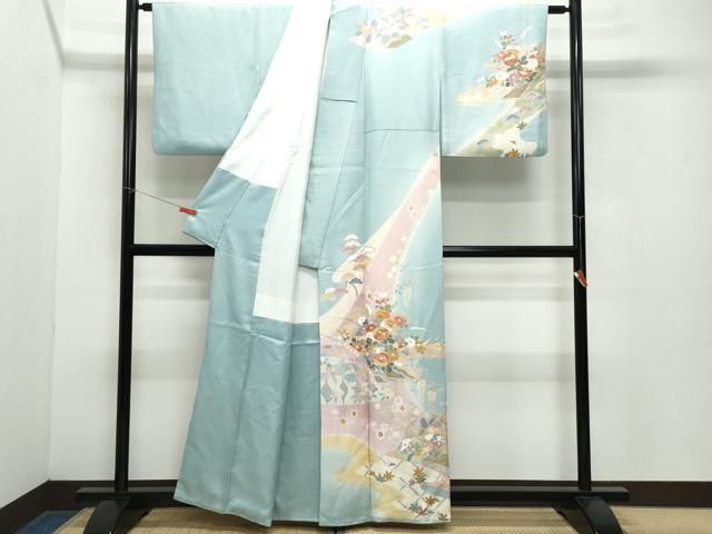 平和屋着物○訪問着 駒刺繍 草花文 金彩 正絹 逸品 CAAZ8245vf 平和屋