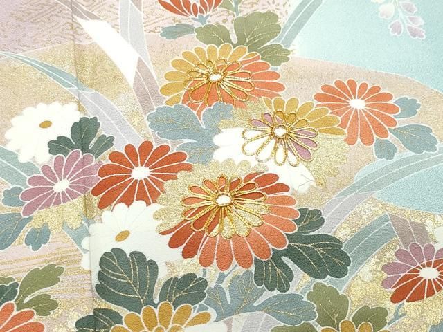 平和屋着物●訪問着　駒刺繍　草花文　金彩　正絹　逸品　CAAZ8245vf 平和屋着物○訪問着 駒刺繍 草花文 金彩 正絹 逸品 CAAZ8245vf - メルカリ