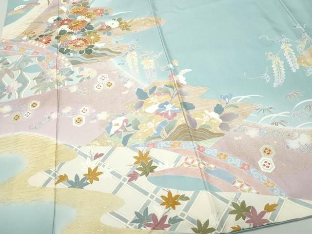 平和屋着物○訪問着 駒刺繍 草花文 金彩 正絹 逸品 CAAZ8245vf - メルカリ