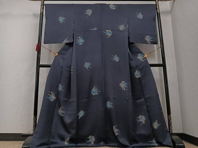 平和屋着物 上質な小紋 草花文 暈し染め 鈴乃屋扱い ロング丈 正絹 ph