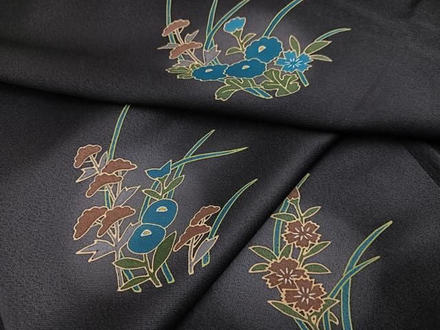 平和屋着物 上質な小紋 草花文 暈し染め 鈴乃屋扱い ロング丈 正絹 ph