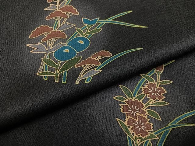  平和屋着物 上質な小紋 草花文 暈し染め 鈴乃屋扱い ロング丈 正絹 ph 小紋 着物