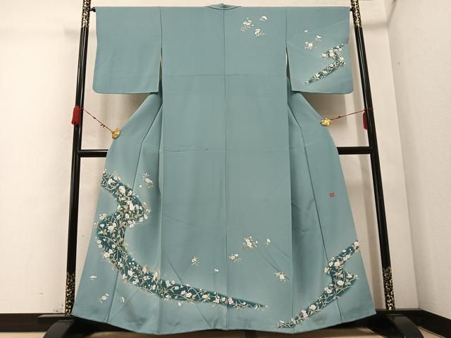 平和屋着物 訪問着 友禅 作家物 草花文 暈し染め 正絹 ph