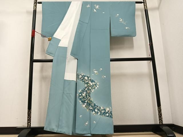 平和屋着物 訪問着 友禅 作家物 草花文 暈し染め 正絹 ph