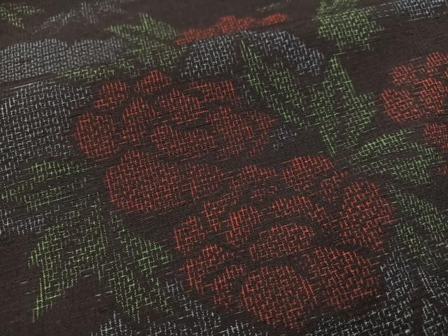  平和屋着物 結城紬 草花文 正絹 ph 紬 着物