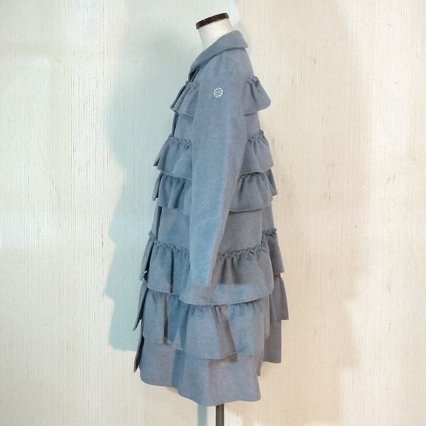 新品】BORDERS at BALCONY フリルコート ウールコート グレ