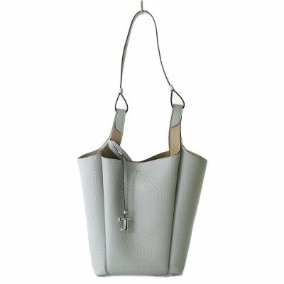 トッズ TOD S バケット バッグ レザー T タイムレス ハンドバッグ トート イタリア製 スモール グレー ナチュラル