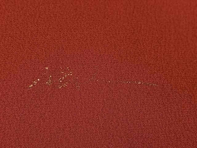 平和屋着物○皇室デザイナー 中村乃武夫 振袖 色無地 紅海老茶色 正絹