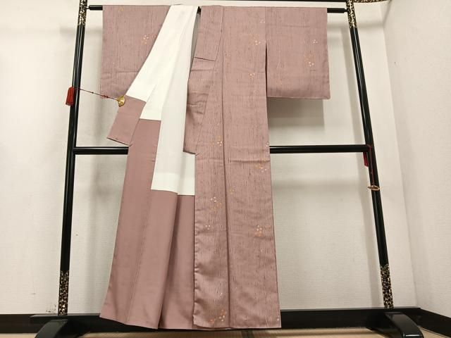  平和屋着物 上質な小紋 紬地 枝花文 正絹 ph 小紋 着物