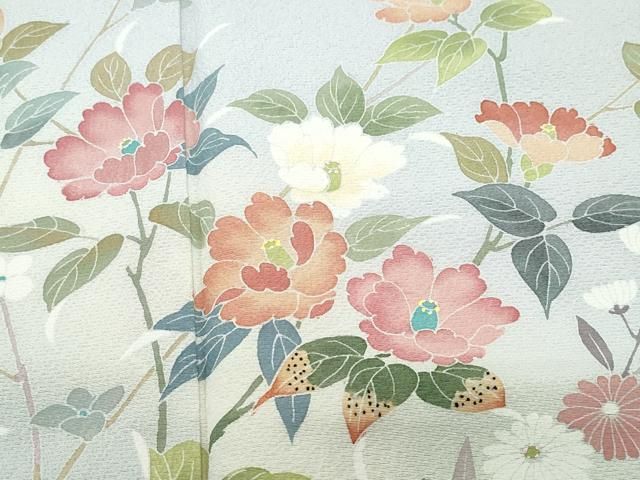  平和屋着物 訪問着 友禅 作家物 枝花文 暈し染め 正絹 vf 訪問着 付け下げ 着物