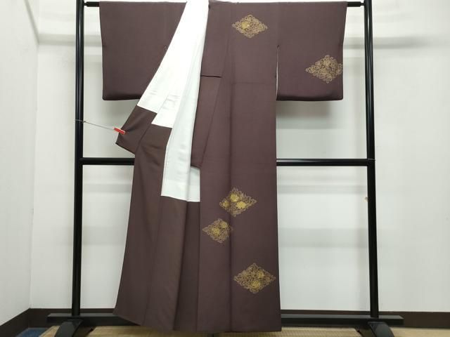 平和屋着物 訪問着 刺繍 更紗花唐草文 金彩 反端付き 正絹 vf