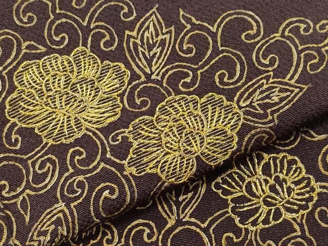  平和屋着物 訪問着 刺繍 更紗花唐草文 金彩 反端付き 正絹 vf 訪問着 付け下げ 着物