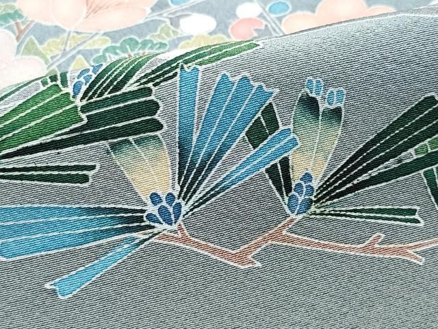 枝松花文 暈し染め