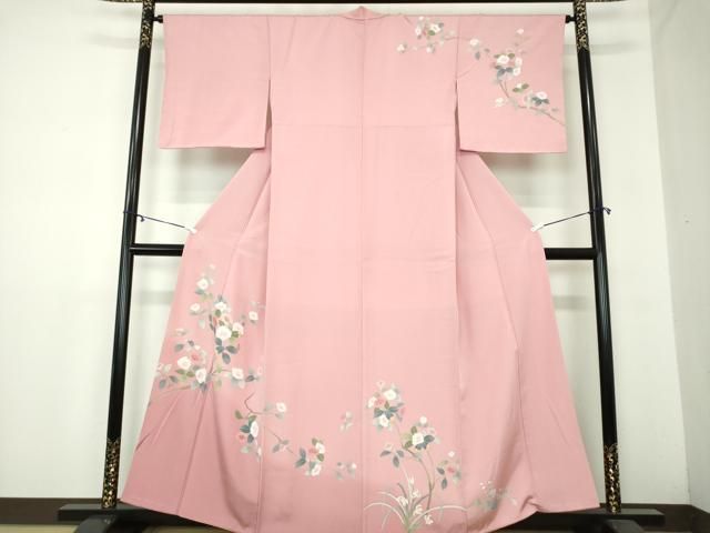 平和屋着物○訪問着 友禅 枝花文 暈し染め 正絹 逸品 未使用