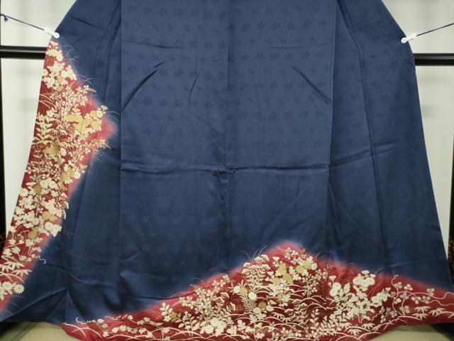  平和屋着物 訪問着 秋草文 暈し染め 金彩 正絹 ps 訪問着 付け下げ 着物