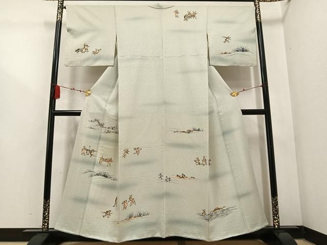 平和屋着物 訪問着 鳥獣戯画 暈し染め 正絹 ph