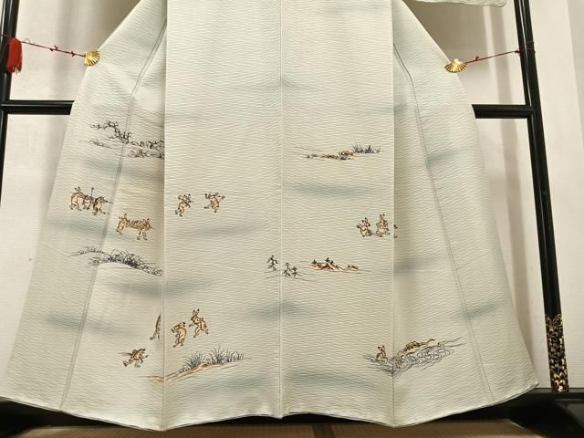  平和屋着物 訪問着 鳥獣戯画 暈し染め 正絹 ph 訪問着 付け下げ 着物