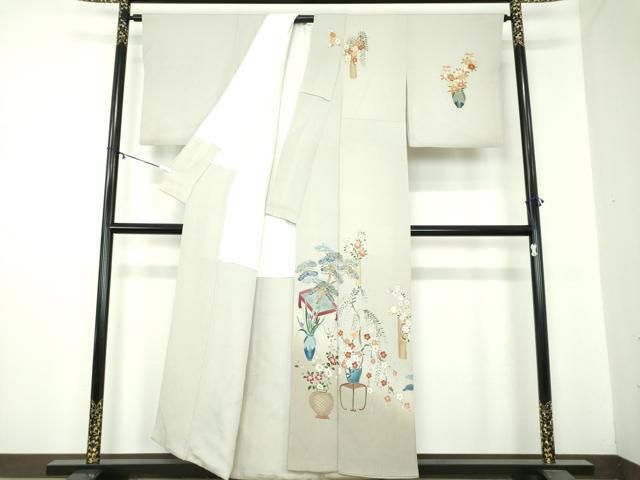 平和屋着物 訪問着 駒刺繍 飾花文 暈し染め 金彩 正絹 ps