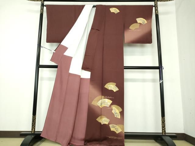 平和屋着物 訪問着 駒刺繍 地紙重ね花文 金彩 正絹 ps