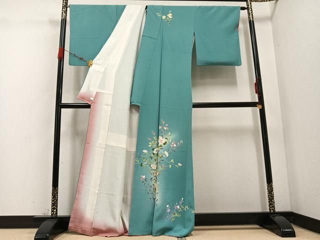 平和屋着物 友禅作家 岡部修治 訪問着 枝花文 暈し染め 正絹 ph