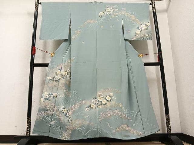 平和屋着物●訪問着　舞花文　暈し染め　金銀彩　正絹　逸品　AABD0799ph 平和屋着物○訪問着 舞花文 暈し染め 金銀彩 正絹 逸品 AABD0799ph