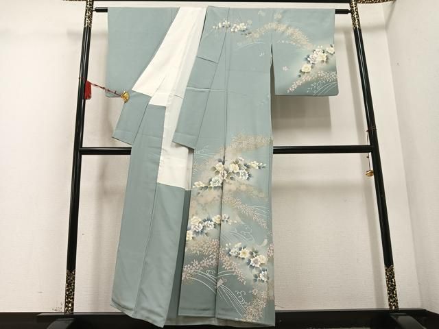 平和屋着物 訪問着 舞花文 暈し染め 金銀彩 正絹 ph