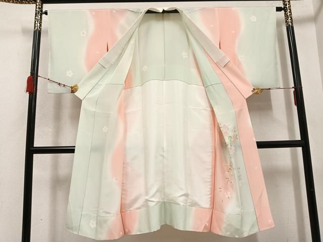 平和屋着物 長襦袢 無双仕立て 作家物 桜 暈し染め 正絹 ph