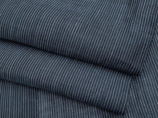 平和屋着物 上 夏物 男性 本場小千谷ちぢみ 縞 藍鉄色地 麻 CYAA3495s5