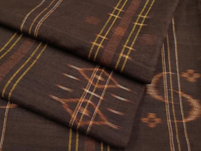 平和屋着物□極上 国指定重要無形文化財 本場久米島紬 手織 絣文様  