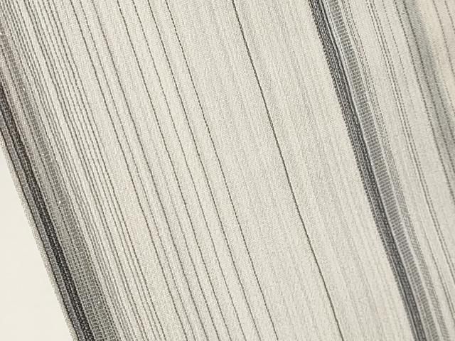  平和屋着物 上 夏物 明石ちぢみ 間道 練色地 証紙付き s 5 紬 着物