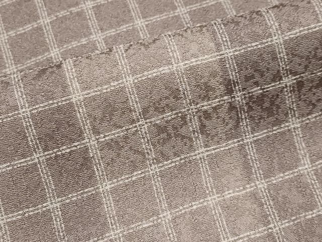 格子柄 梅染色地