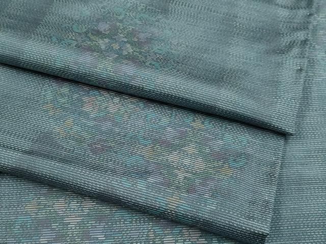 平和屋着物 上 本場大島紬 正倉院花唐草文 湊鼠色地 s 5