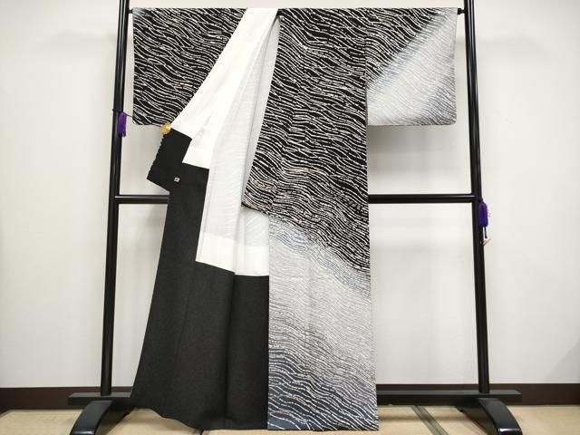 平和屋着物 上 訪問着 流線文 暈し染め 銀通し地 s 5