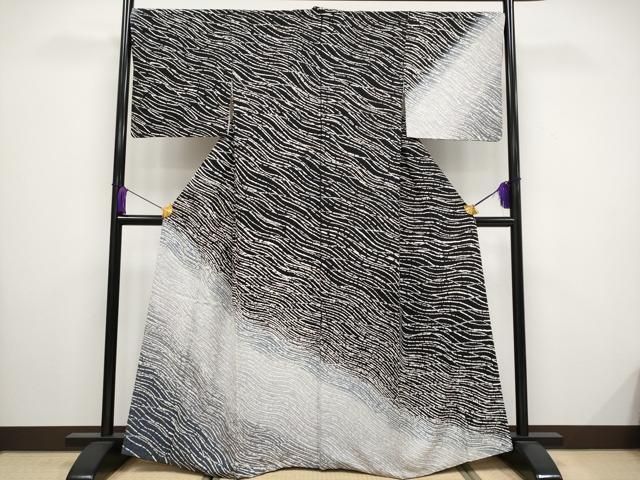 平和屋着物 上 訪問着 流線文 暈し染め 銀通し地 s 5