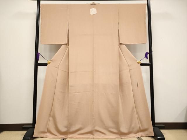 平和屋着物 上 人間国宝 吉田玉男 色無地 伽羅色 鬼しぼ縮緬 s 5