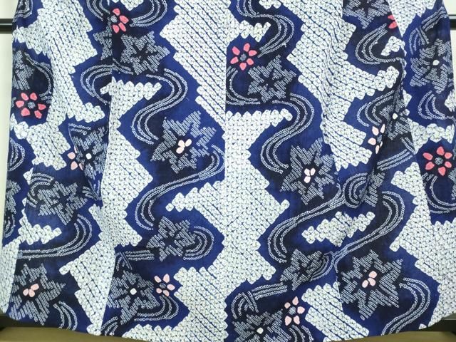  平和屋着物 上 夏物 浴衣 有松鳴海絞り 流水花文 綿 kh 5 浴衣単品 浴衣