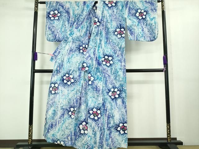 平和屋着物 上 夏物 浴衣 有松鳴海絞り 草花文 綿 kh 5